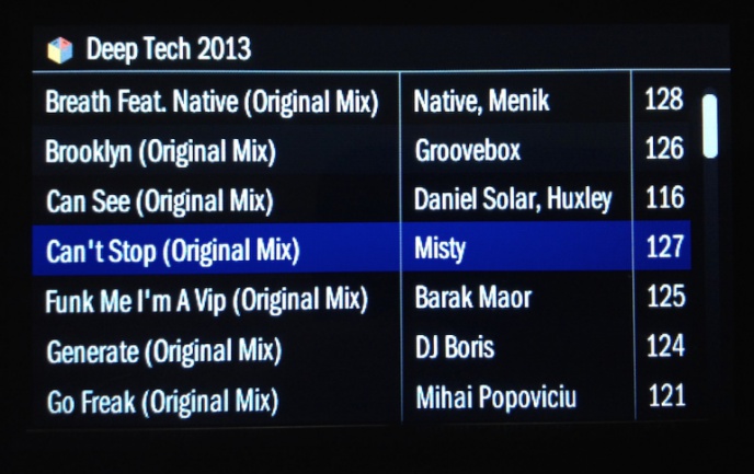 Pantalla Numark NV modo librería