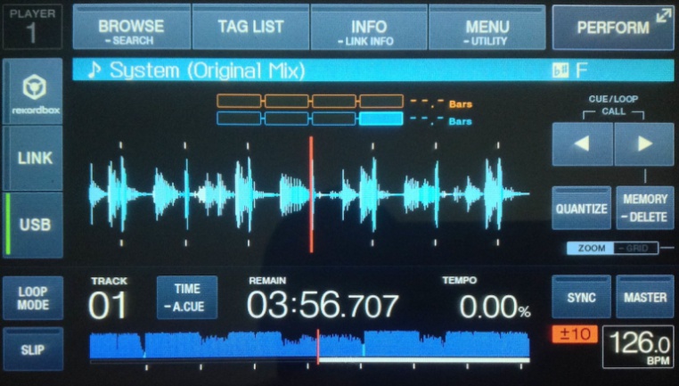 XDJ-1000 Forma de onda