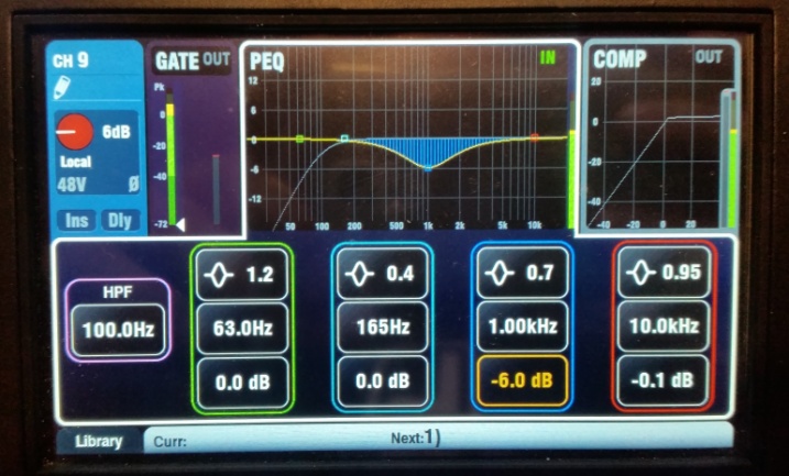 Allen & Heath Qu-16 display