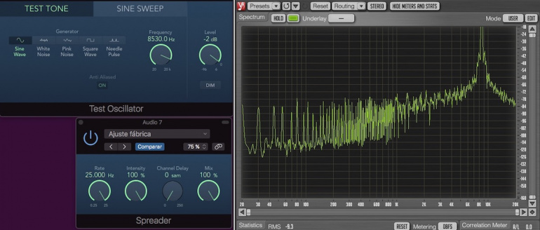 Spreader funcionando a 44K1Hz.