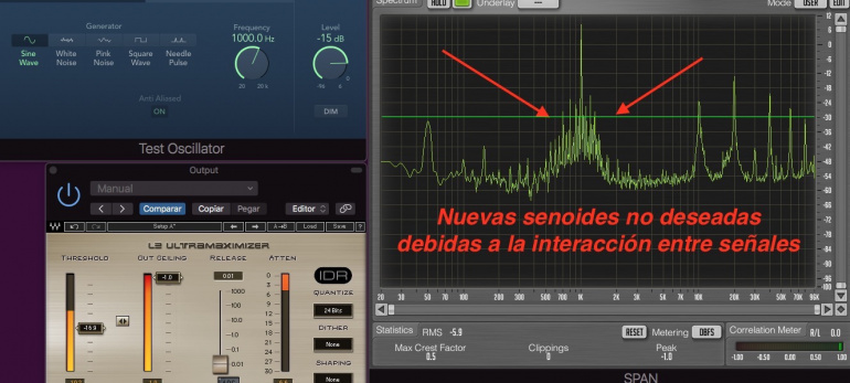 Aparecen señales no deseadas.