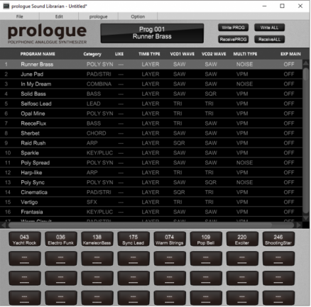 LIbrarian para Korg Prologue
