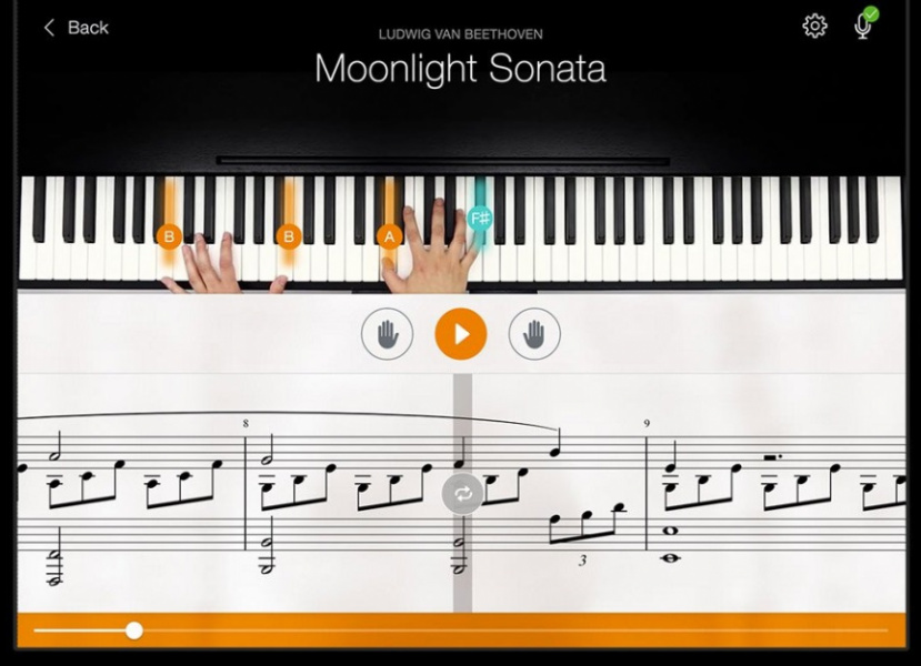 Una vista del interfaz de Flowkey