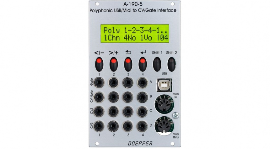 A-190-5 Polyphonic USB/MIDI to CV/Gate