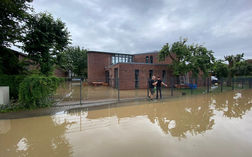 El edificio tras las inundaciones