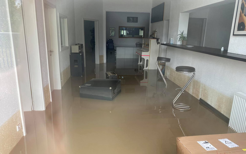 Aspecto del interior inundado