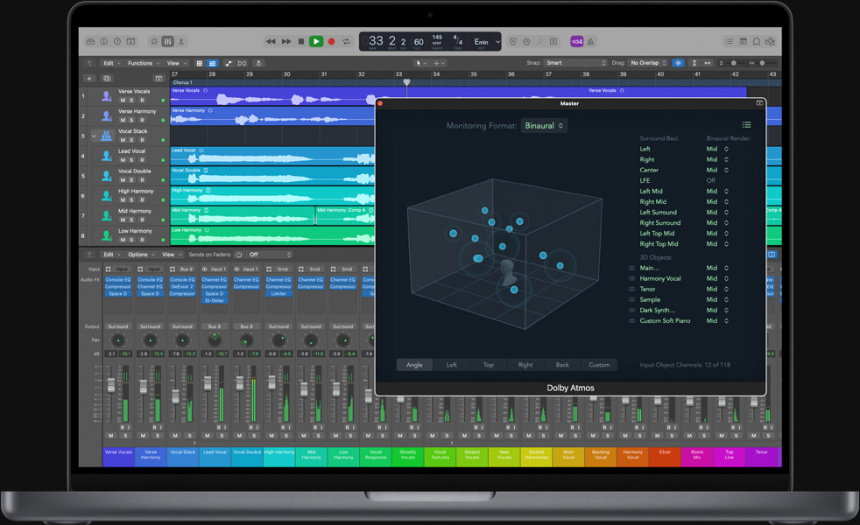 Logic Pro X 10.7 en uno de los nuevos portátiles A