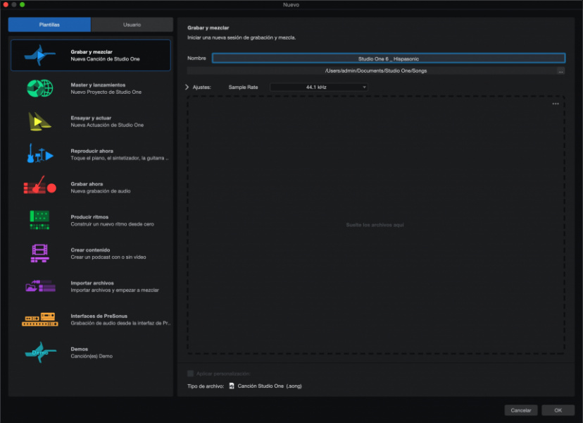 Plantillas Inteligentes en Studio One 6