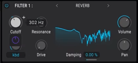 Arturia Pigments 7, Reverb filter