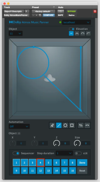 Dolby Atmos Music Panner