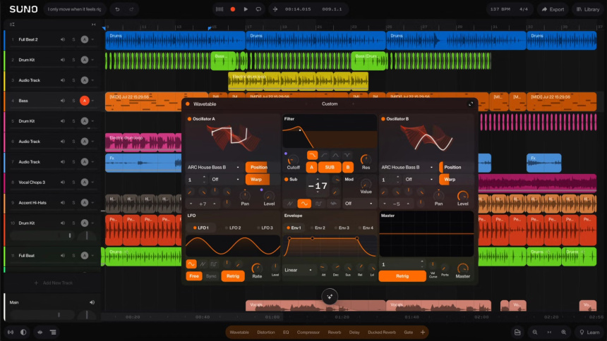 Suno Studio 2.0 Wavetable