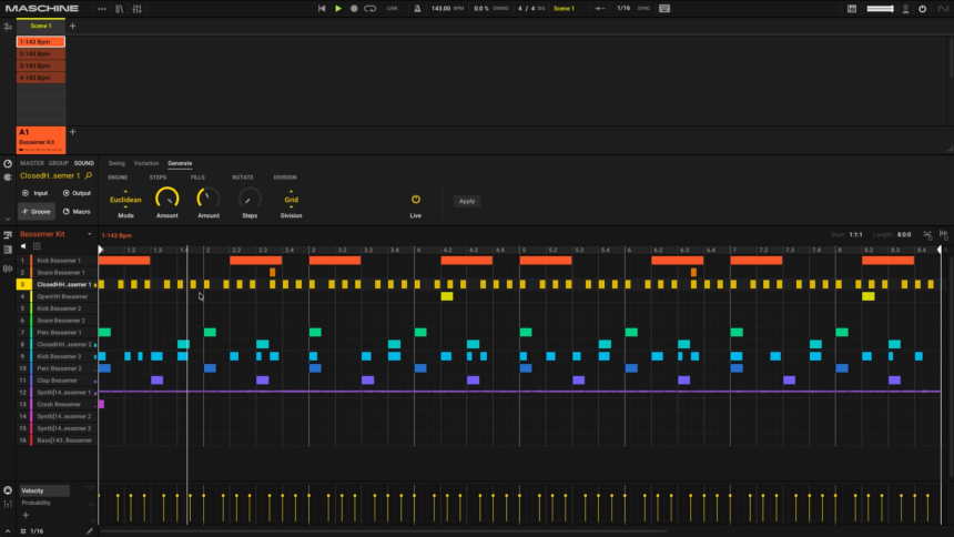 Maschine 3.7 secuenciador euclidiano