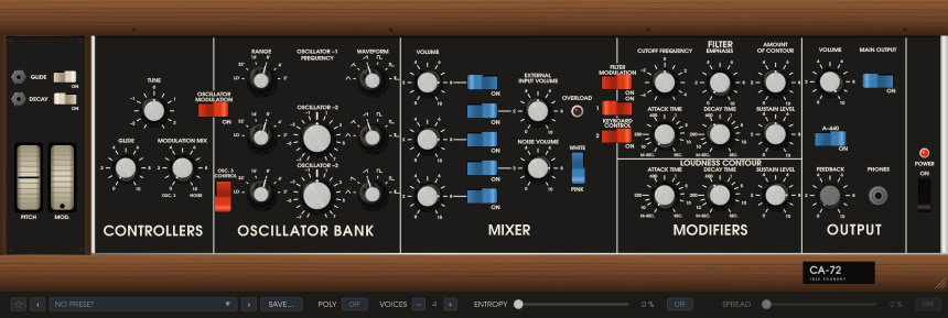 Idle FOundry CA-72 Minimoog plugin