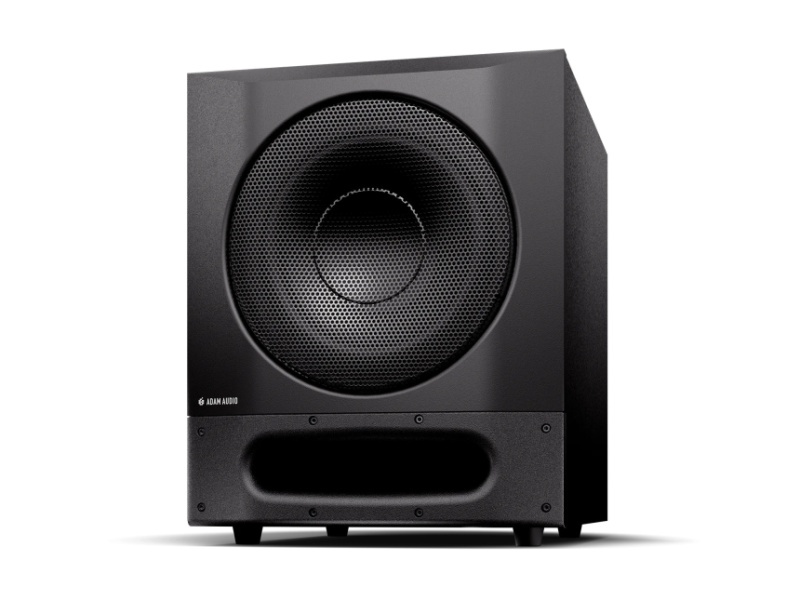 Subwoofer de estudio ADAM Audio Sub10 PRO visto en ángulo