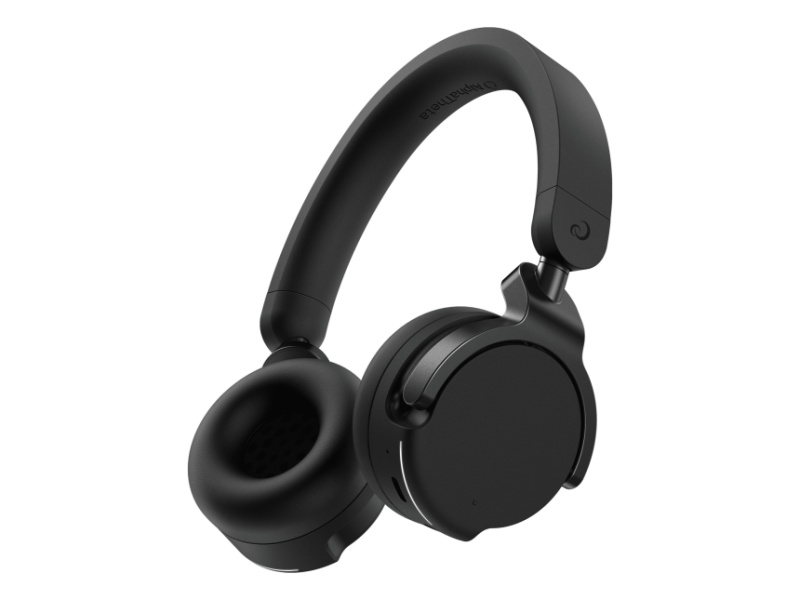 Auriculares AlphaTheta HDJ-F9 negros sobre fondo blanco mostrando diadema, copa giratoria y almohadilla