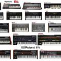 Samples de SpecDrum y pósters con sintes clásicos de Roland y Korg