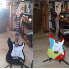 Pintado de una strat de Cash Converters