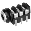 Adam Hall Connectors 7217P CB 02 - Conector Chasis Jack 6,3 mm con Interruptor estéreo negro