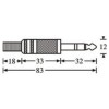 Adam Hall Connectors 7520 - Conector aéreo Jack 6,3 mm estéreo plata