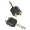 Adam Hall Connectors 7548 - Adaptador en Y de 2 RCA hembra a Jack 6,3 mm macho mono