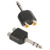 Adam Hall Connectors 7549 - Adaptador en Y de 2 RCA hembra a Jack 6,3 mm macho estéreo
