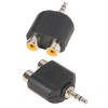 Adam Hall Connectors 7550 - Adaptador en Y de 2 RCA hembra a Minijack 3,5 mm macho estéreo