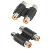 Adam Hall Connectors 7552 - Adaptador de 2 RCA hembra a 2 RCA hembra