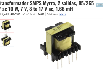 Screenshot 2026-06-22 at 15-39-54 74010 Transformador SMPS Myrra 2 salidas 85_265 V ac 10 W 7 V 8 to 17 V ac 1.66 mH RS.png