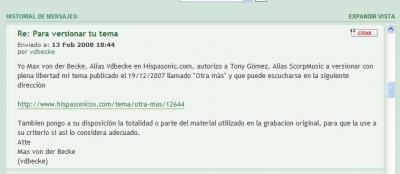 Permiso de Max Von der Becke para versionar Otra Mas.jpg