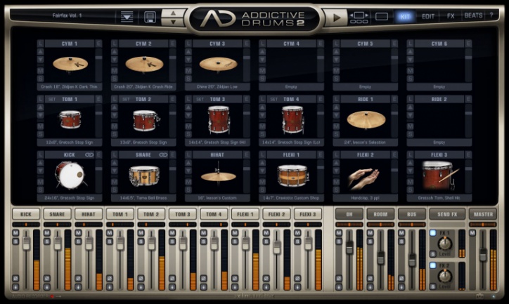 Addictive Drums 2 - Página de kit