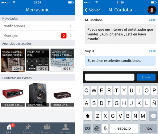 Mercasonic para iOS 7
