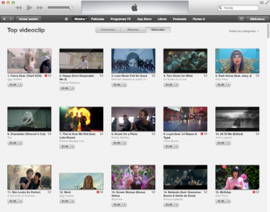 Videoclips iTunes