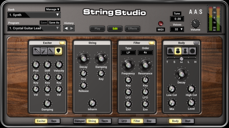 String Studio VS-2 - Panel Edit