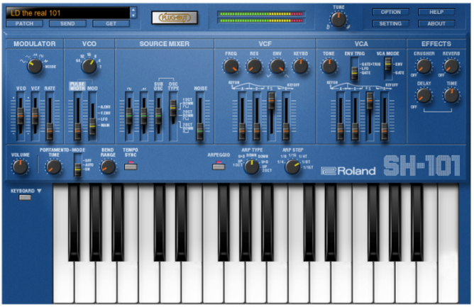 Roland SH-101 Plug-out en azul