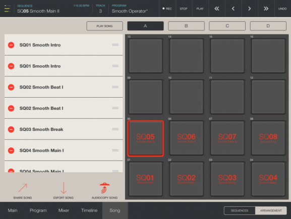 iMPC Pro - Modo Song