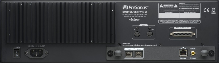 StudioLive RM16 AI - Panel trasero