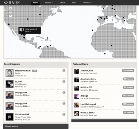 Web del servicio RADR