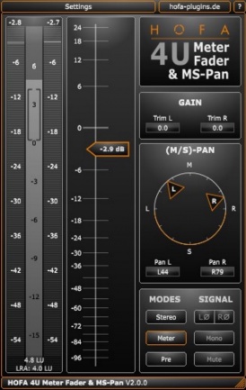 HOFA 4U Meter-Fader-MSPan
