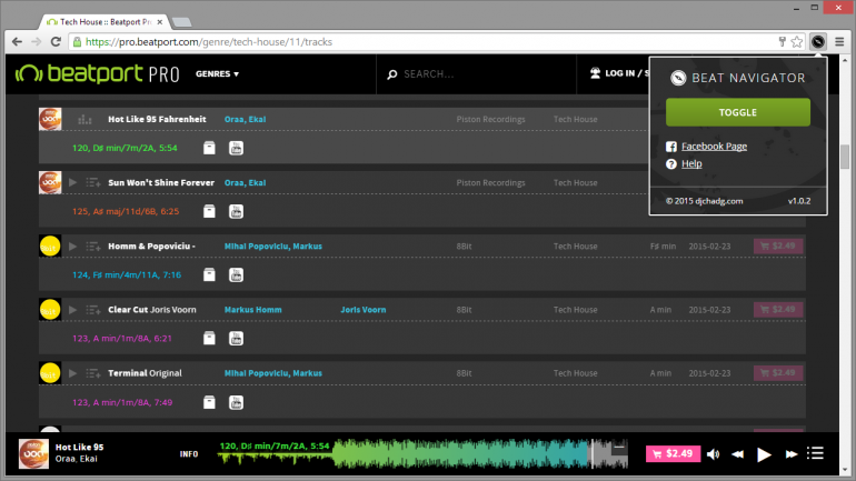 Beat Navigator para Beatport Pro