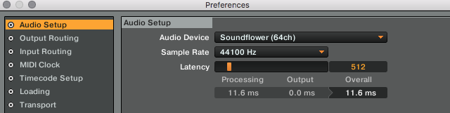 soundflower ableton