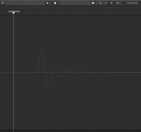 El máximo de la señal está en el 1:00:00:501.