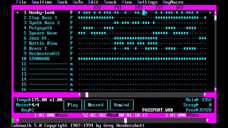 Cakewalk 5.0 en MS-DOS