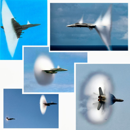 Conos formados en aviones a la velocidad del sonido