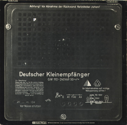 Contraportada de Radio-Aktivität de Kraftwerk