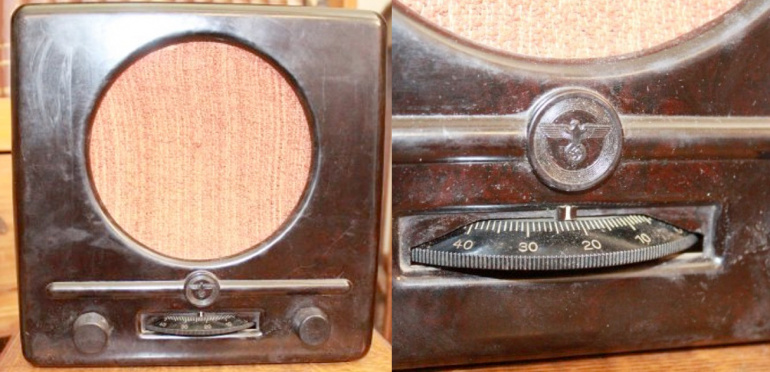 Fotografía del VE-301 y detalle del dial