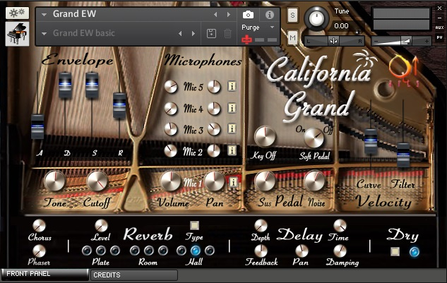 Interfaz Piano California Keys