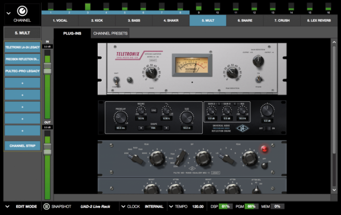 UAD-2 Live Rack de Universal Audio - Mezclador
