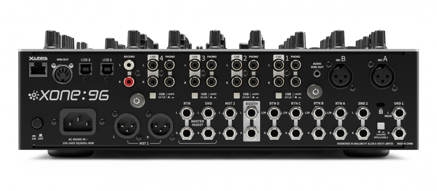 Allen & Heath Xone:96 panel trasero