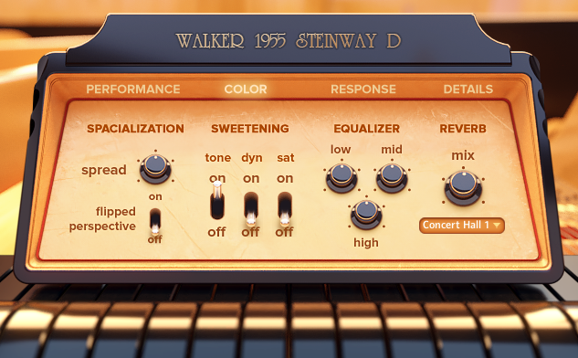 Pestaña Color del Walker 1955 Steinway