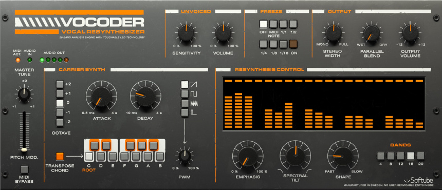 Softube Vocoder para UAD Software